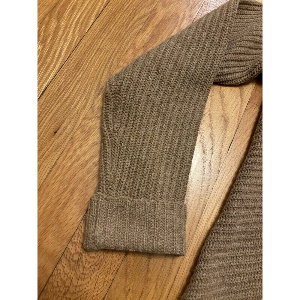 Brochu Walker Thandee Brown Asymmetric Hem Pullover Sweater XS Wool Linen Rib - Picture 3 of 14